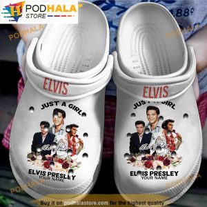 Just A Girl In Love With Her Elvis Presley 3D Funny Crocs