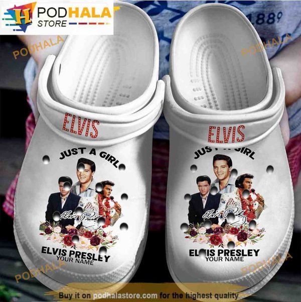 Just A Girl In Love With Her Elvis Presley 3D Funny Crocs