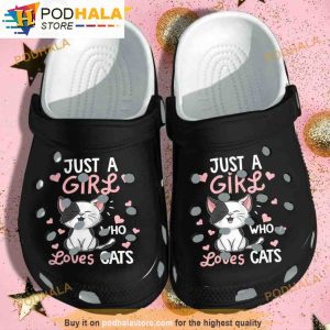 Just A Girl Who Loves Cats With 3D Funny Crocs