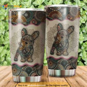 Just A Girl Who Loves French Bulldog Mandala Coffee Tumbler