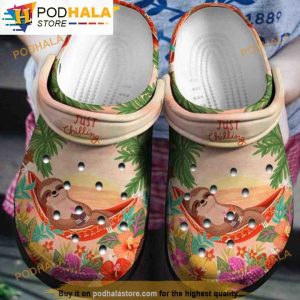 Just Chilling Sloth 3D Funny Crocs