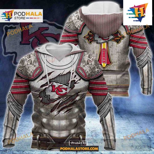 Kansas City Chiefs NFL Knight Templar Armor Shirt NFL Hoodie 3D