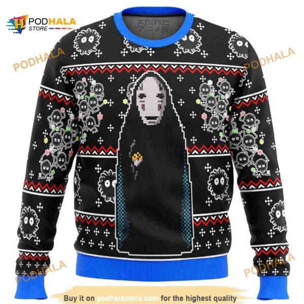 Kaonashi Spirited Away Studio Ghibli Christmas Ugly Wool Anime Christmas Sweater