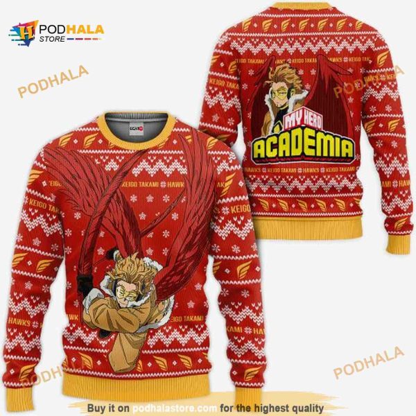 Keigo Takami Hawks My Hero Academia Xmas Funny Ugly Christmas Sweater