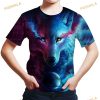 Kids Print 3D Wolf Tees Shirts