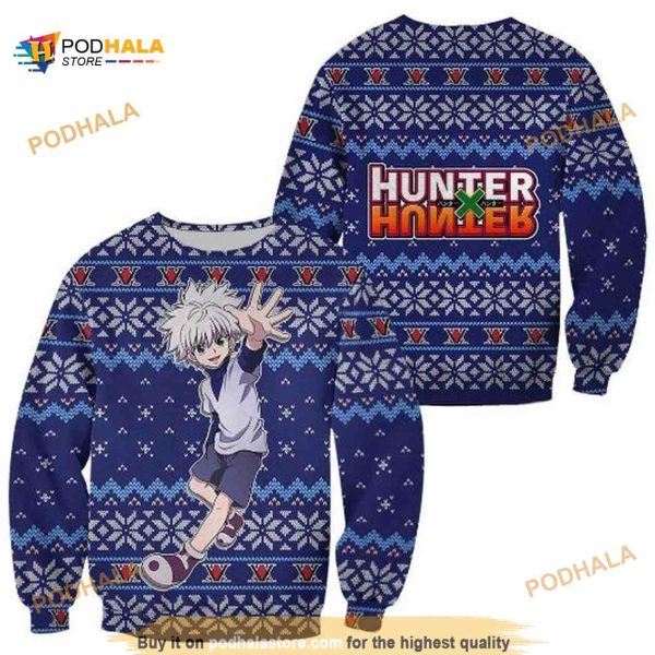 Killua Ugly Christmas Hunter X Hunter Anime Xmas Custom Clothes Sweater