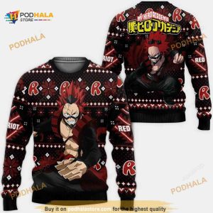 Kirishima Eijirou My Hero Academia Christmas Wool Ugly Anime Christmas Sweater