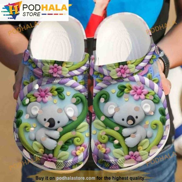 Koala Heart 3D Funny Crocs Clog Shoes