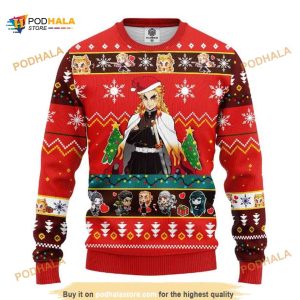 Kyojuro Rengoku Demon Slayer Ugly Anime Christmas Sweater