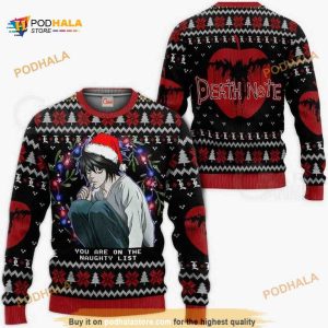 L Lawliet Ugly Christmas Death Note Xmas Anime Christmas Sweater