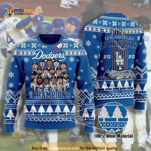 LA Dogers Baseball Team Champions Ugly Christmas Sweater