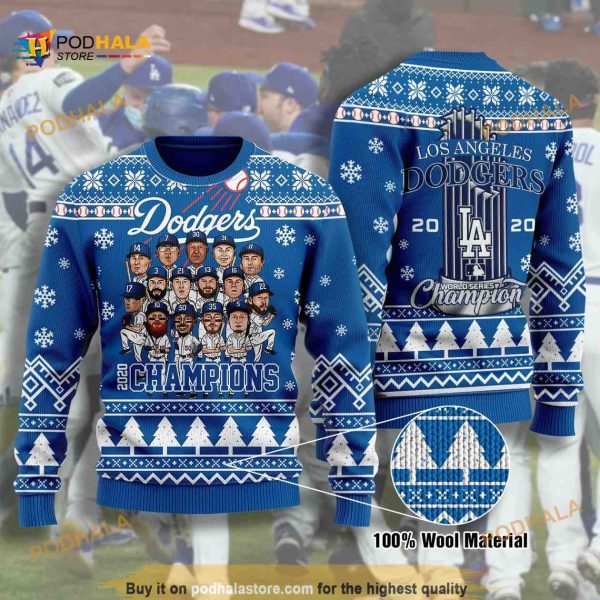 LA Dogers Baseball Team Champions Ugly Christmas Sweater