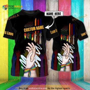 LGBT Gay Pride American Flag Shirt 3D All Over Printed