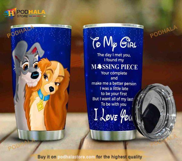 Lady And The Tramp To My Girl Gift Travel Coffee Tumbler