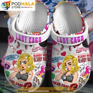 Lady Gaga Music Purple 3D Funny Crocs Clog Shoes