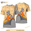 Lady and The Tramp Gray Button Overalls Patterns Disney Unisex Shirt 3D