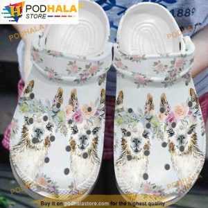 Lama Alpaca Couple Floral 3D Funny Crocs
