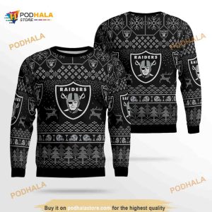 Las Vegas Raiders Football Team Holiday Ugly Christmas Sweater