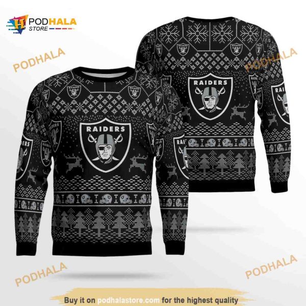 Las Vegas Raiders Football Team Holiday Ugly Christmas Sweater