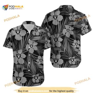 Las Vegas Raiders NFL Hawaiian Shirt, Flower Pattern All Over Print