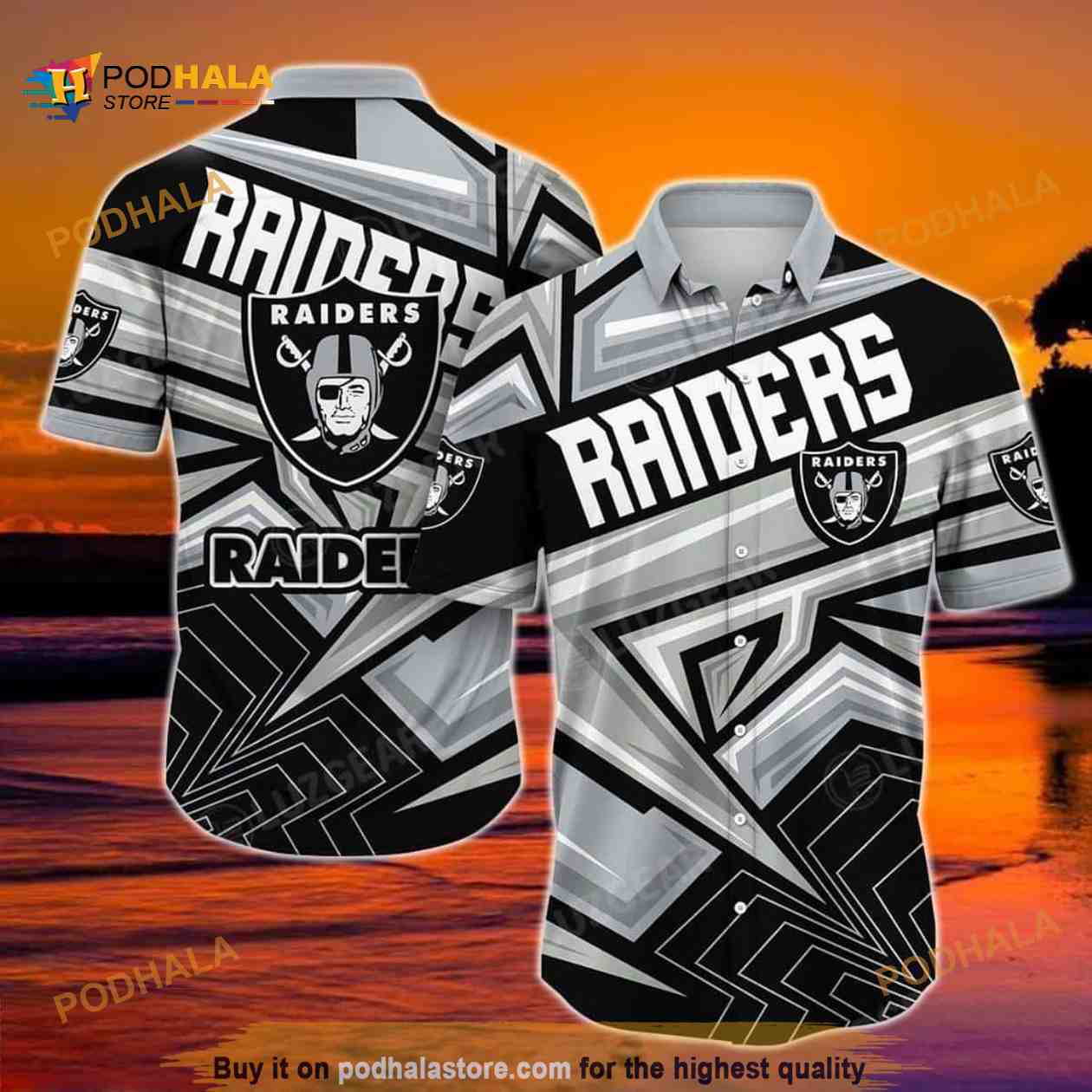 NFL Las Vegas Raiders Skull Leaf Halloween Fans Hawaiian Shirt