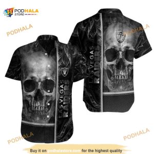 Las Vegas Raiders NFL Hawaiian Shirt, Horror Skull All Over Print Aloha Shirt