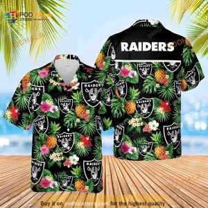 Las Vegas Raiders NFL Hawaiian Shirt, Pineapple Pattern Beach Gift For Him
