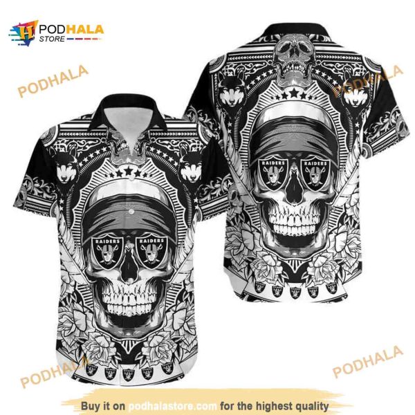 Las Vegas Raiders NFL Hawaiian Shirt, Skull All Over Print Aloha Shirt