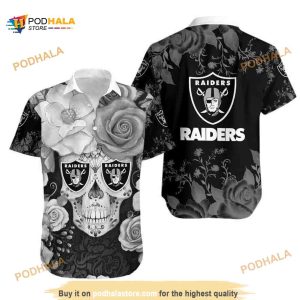 Las Vegas Raiders NFL Hawaiian Shirt, Skull Rose Beach Lovers Gift