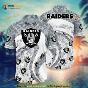 Las Vegas Raiders Hawaiian Shirt Stripes And Skull All Over Print