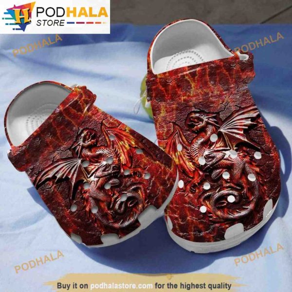 Lava Fire Dragon 3D Funny Crocs