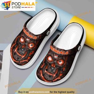 Lava Skull Cincinnati Bengals 3D Funny Crocs