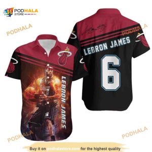 Lebron James 6 Miami Heat Hawaiian Shirt For Basketball Fans (Copy)