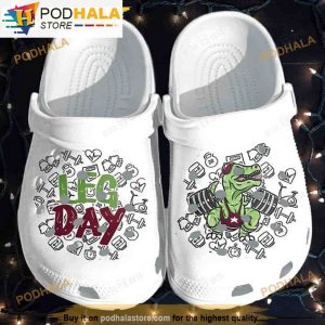 Leg Day Gym Dinosaur Deadlift Jurassic Park 3D Funny Crocs
