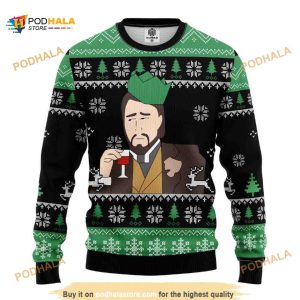 Leonardo Dicaprio Drinking Meme Ugly Xmas Sweater, Xmas Gifts