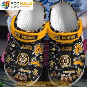 Lest Go Runs Boston Brunis Nhl 3D Funny Crocs Clog Shoes