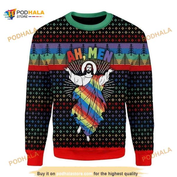 Lgbt Jesus Christmas Funny Ugly Christmas 3D All Over Print, Xmas Gifts