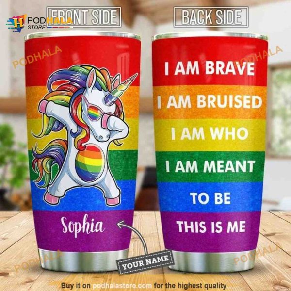 Lgbt Unicorn Brave Bruised Meant Personalized Coffee Tumbler