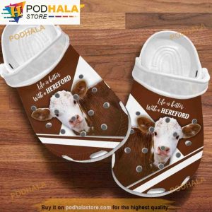 Life Is Better With A Hereford Cow 3D Funny Crocs