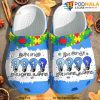 Light It Up Blue Autism Puzzle Pieces 3D Funny Crocs