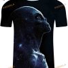 Lilinoffy Alien Galaxy Graphic Printed 3D Shirt for Women Men Unisex