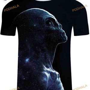 Lilinoffy Alien Galaxy Graphic Printed 3D Shirt for Women Men Unisex