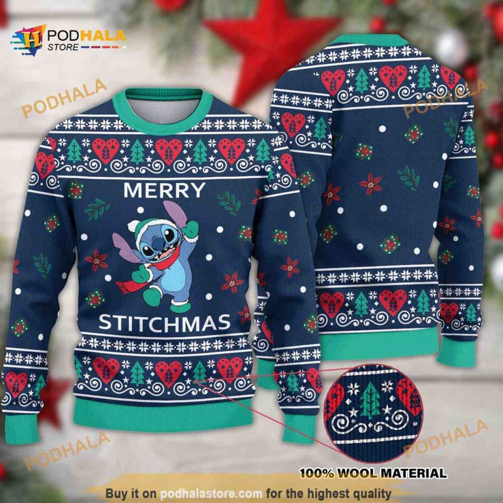 Lilo And Stitch Disney Merry Stitchmas Ugly Christmas Sweater