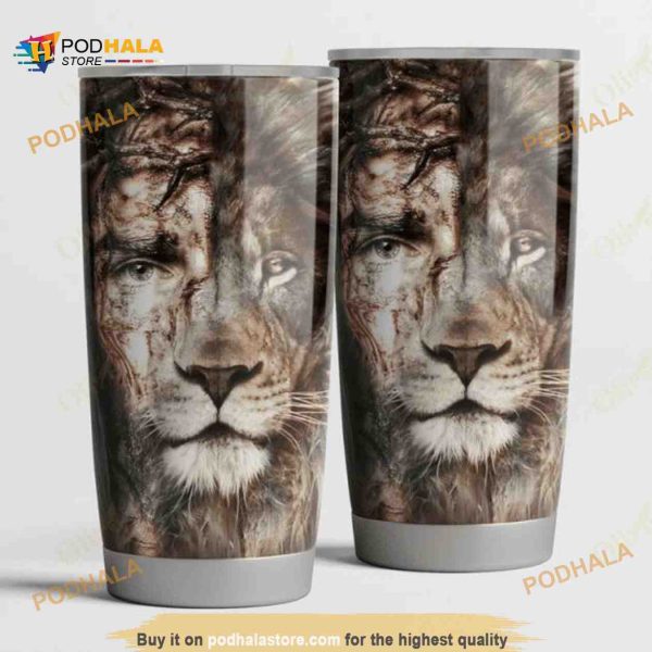 Lion Jesus Gift Travel Coffee Tumbler All Over Print 3D