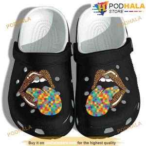 Lip Leopard Autism Puzzle 3D Funny Crocs