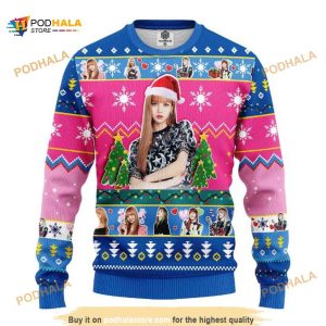 Lisa Black Pink Band Merry Xmas Ugly Christmas Sweater, Xmas Gifts
