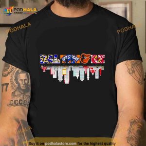 Logo Maryland Sport Teams Skyline City Shirt 2
