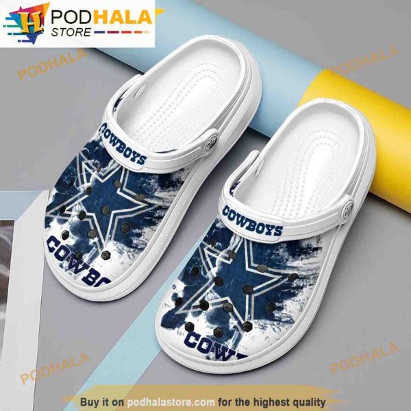 Logo Navy Star Dallas Cowboys White 3D Funny Crocs Clog Shoes