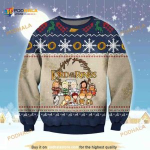 Lord Of The Rings Funny Characters Ugly Christmas Sweater LOTR