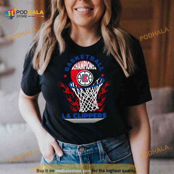 Los Angeles Clippers Basketball Champions Fire Logo 2023 Shirt